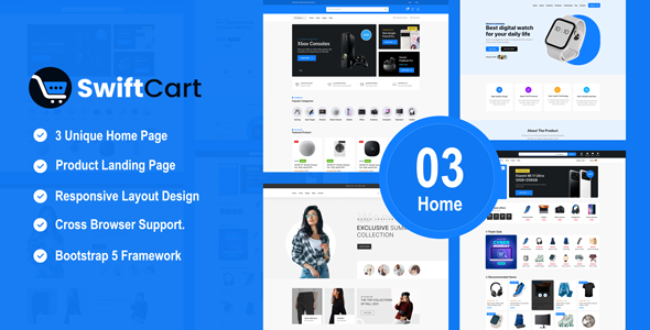 SwiftCart - 电子商务多用途 HTML 模板